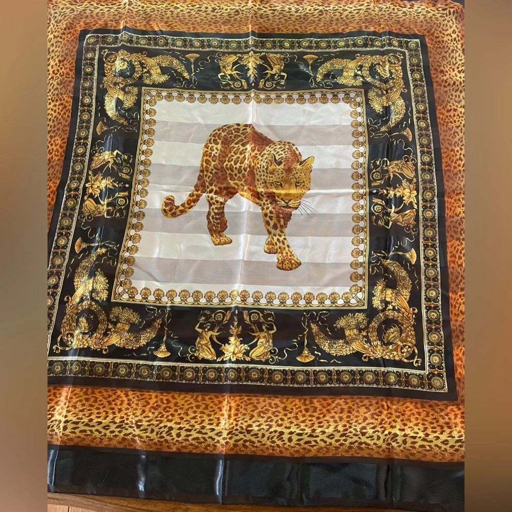3/$15 Beautiful Square Leopard Decorative Bandana Hankerchief or Small Tapestry